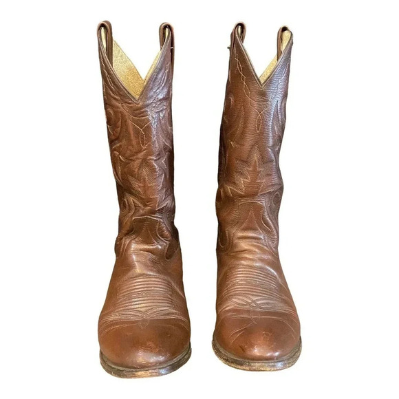 Dan Post Milwaukee Antique Brown Leather Western Casual Boots Men's Size 9D - Picture 2 of 12